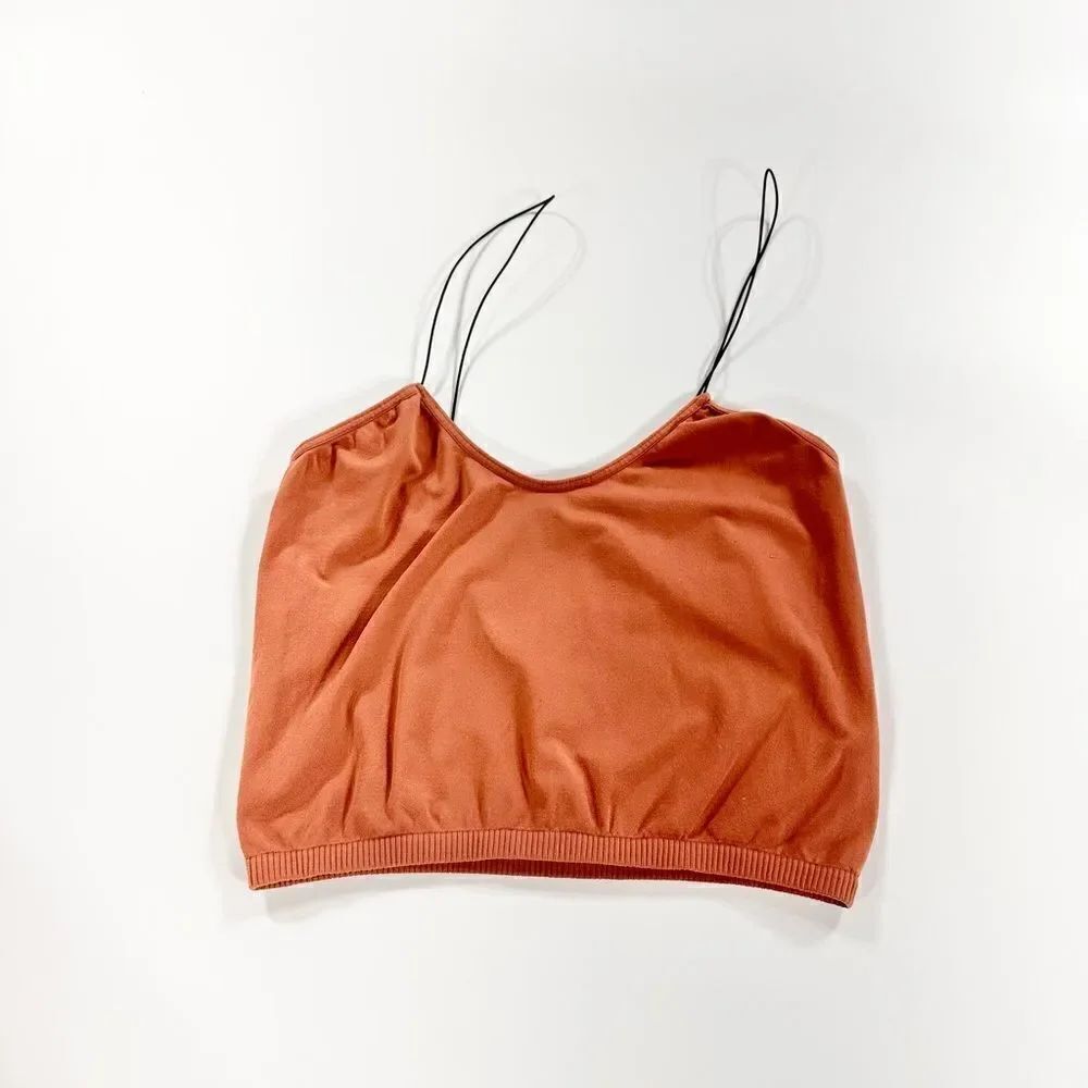 Intimately Free People brami orange stretch strappy crop top camisole M / L